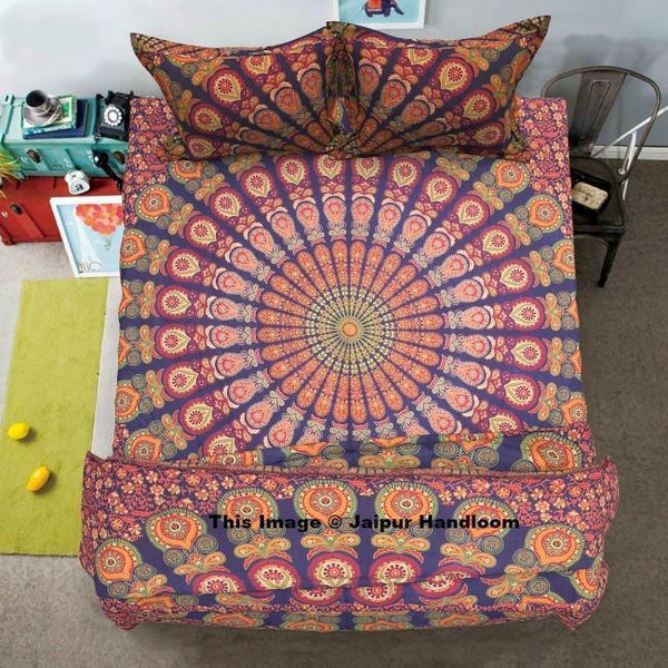 Mandala Indian Duvet Doona Cover Throw Cotton Quilt Blanket Cover With Bedspread-Jaipur Handloom