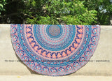 Mandala Round Beach Throw Psychedelic Yoga Mat Bohemian Round Table Cloth-Jaipur Handloom