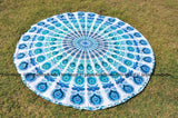 Mandala Round Towels Bohemian Dorm Room Tapestry Cotton Yoga Mat-Jaipur Handloom