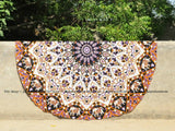 Mandala Round table cloth bohemian sofa throw indian yoga mat on sale-Jaipur Handloom
