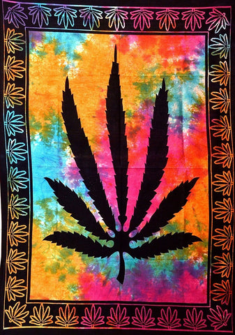 Marijuana Weed Leaf Psychedelic Tapestry