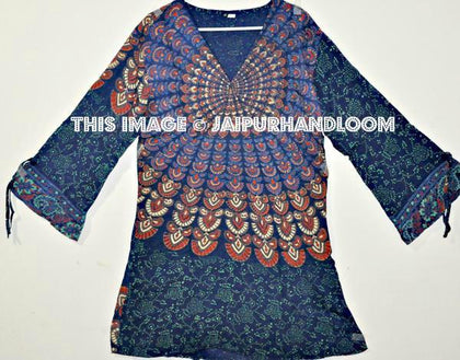Maternity dress Tunics for Women, plus size bohemian gypsy dress, hippie tunic top, gypsy dress, cotton kaftan-Jaipur Handloom