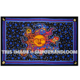 Multi Celestial Sleeping & Dreaming Sun Wall Tapestry Psychedelic Dorm Decor-Jaipur Handloom
