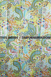 Multi Coloured Paisley Queen Kantha Quilt-Jaipur Handloom