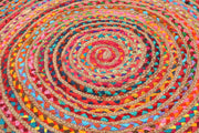 Jaipur Handloom- Multicolor Jute Round Rug Boho Rond Door Mat Bohemian Circle Rug living room