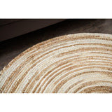 Hand woven natural jute round rug for kitchen area floor | Jaipur Handloom