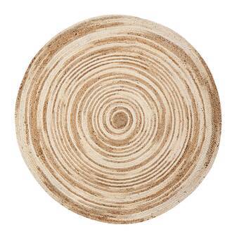 Natural Fiber Pattern Handwoven Round Jute Rugs for Bedroom & Kids Room | Jaipur Handloom