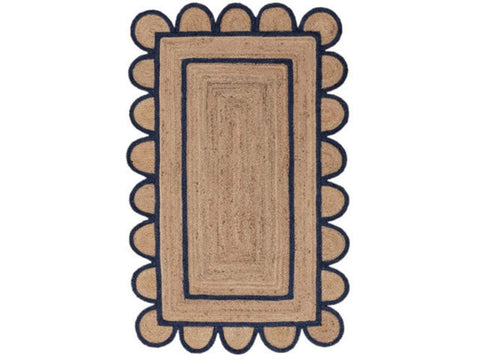 Natural Jute 8 X 10 Scalloped Rugs for Living Room ON SALE & FREE SHIPPING