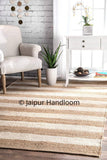 Natural Jute Braided Wide Stripe Rug Runner | Hand Braided Long Dhurrie Rugs - 2 x 8 ft-Jaipur Handloom