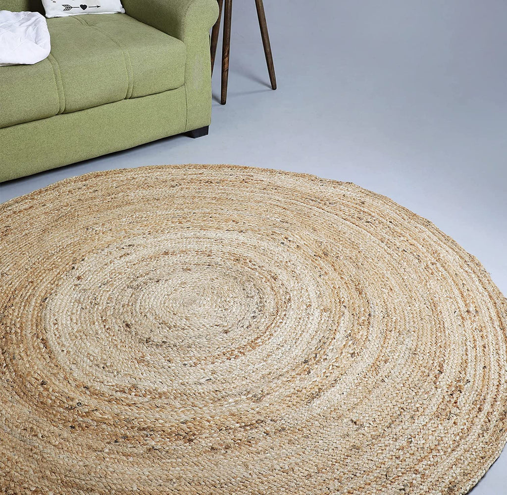 Natural Jute Round Rugs Reversible Carpet | Jaipur Handloom