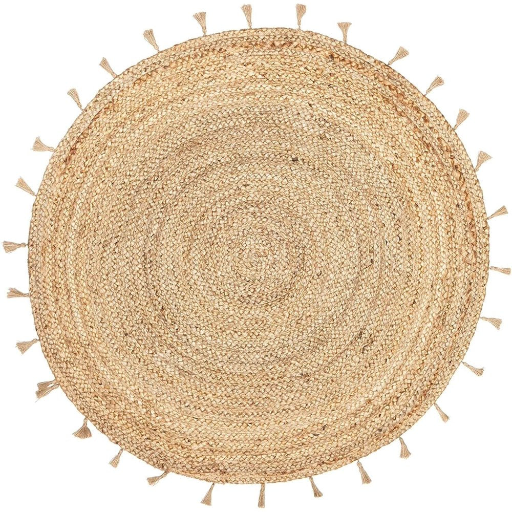 Natural Jute Round Rugs with tassels, For Floor carpet