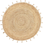Natural Jute Round Rugs with tassels, For Floor carpet