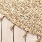 Natural Jute Round Rugs with tassels, For Floor carpet