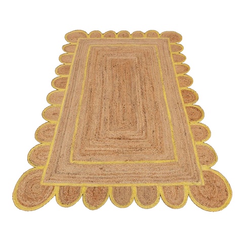 Area Rug Luxurious Entry Rugs Reversible Carpet Jute Braided Rug Bathroom  Rug 65x45cm Hand Woven Home Rugs Decoration Yellow 