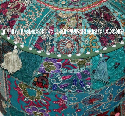 Newcastle Pouffe - 18X13 inches-Jaipur Handloom