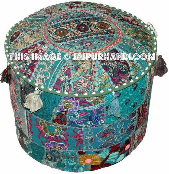 Newcastle Pouffe - 18X13 inches-Jaipur Handloom