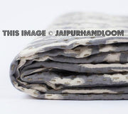 ON SALE Ikat Kantha Quilt In Gray, Kantha Quilt, Ikat Quilt, Ikat Blanket Throw, Kantha Blanket Throw, Ikat Kantha Bed Cover, Gray Blanket-Jaipur Handloom