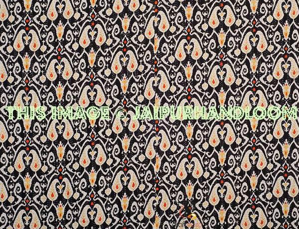 ON SALE queen Ikat Quilt in black paisley ikat Kantha Quilt Blanket Cotton Quilted Bedspreads,Throws, Gudari Handmade REVERSIBLE Bedding