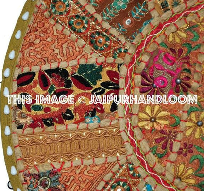 On Sale 32" Big Round Floor Pillow Cushion round seating Bohemian Patchwork floor cushion pouf Vintage Indian Foot Stool Bean Bag-Jaipur Handloom