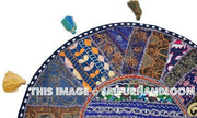 On Sale 32" Blue Large Round Floor Pillow Cushion Cover Seating Floor Pillow Cover Throw Pillow Toss Pillow Decorative Pillow Foot Stool-Jaipur Handloom