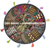 On Sale XL 32" Black Floor Pillow Cushion in Black gypsy Bohemian Patchwork floor cushion pouf Vintage Indian Foot Stool Bean Bag-Jaipur Handloom