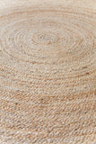 Orange Round scallop rug, round scalloped jute rug, round jute rug