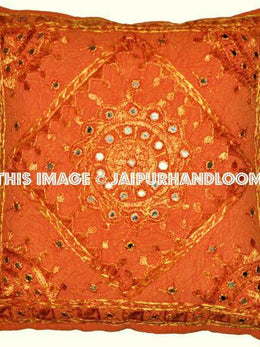 Orange decorative Throw Pillow Ethnic Indian Floor Pillow Bohemian Pillow cushion