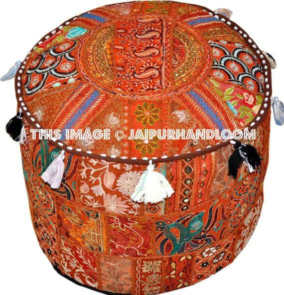 Ottomans | Footstools Indian Pouf Pouffe