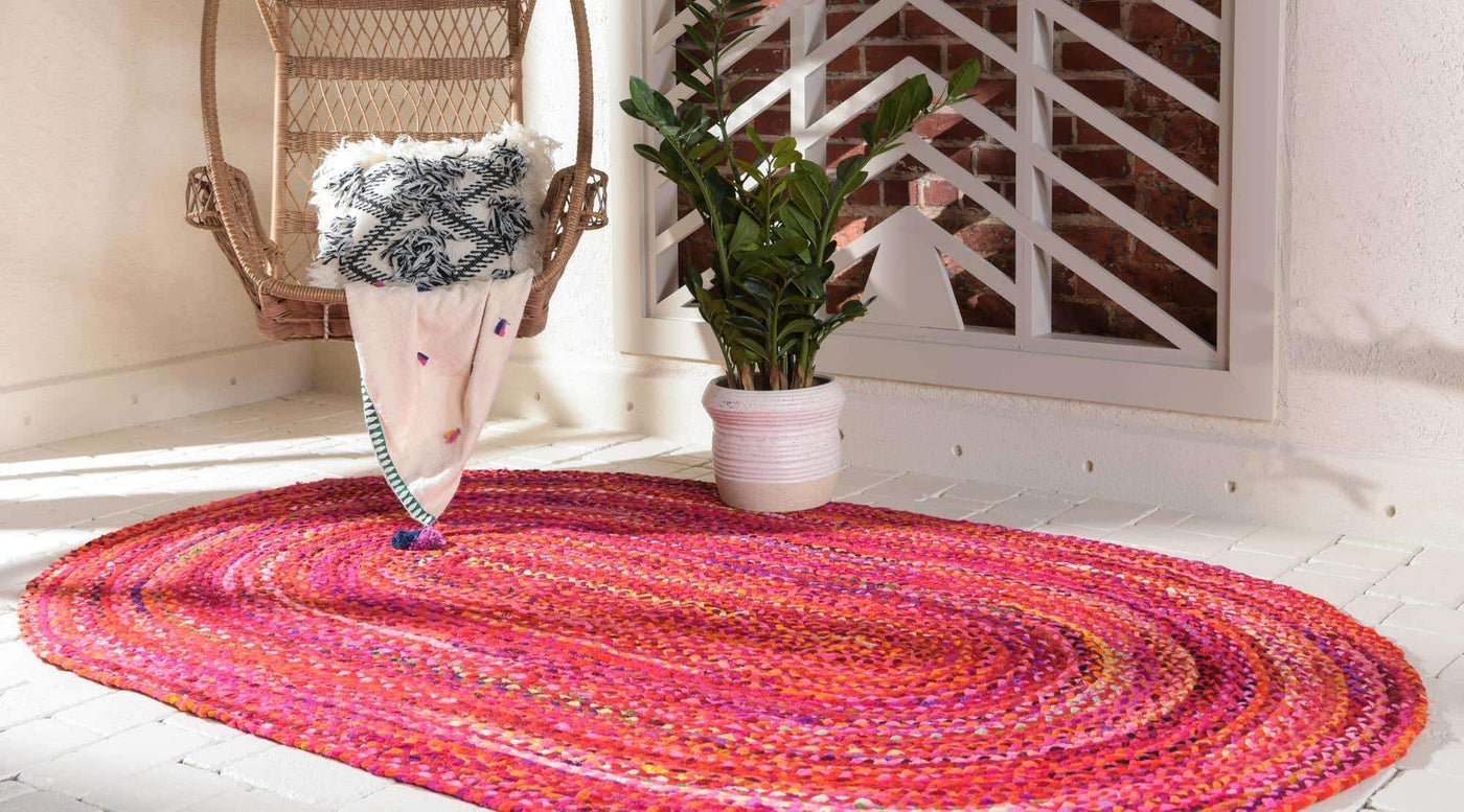 3' X 4' Chindi Oval Area Rug for Bedroom