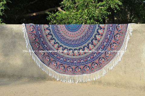 Padma Round Table Cloth-Jaipur Handloom
