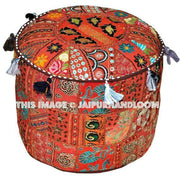 Patchwork Cocktail Ottoman-Jaipur Handloom