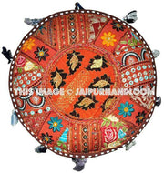 Patchwork Cocktail Ottoman-Jaipur Handloom