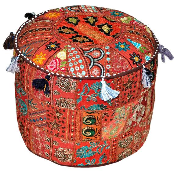 Patchwork Cocktail Ottoman Pouffes 