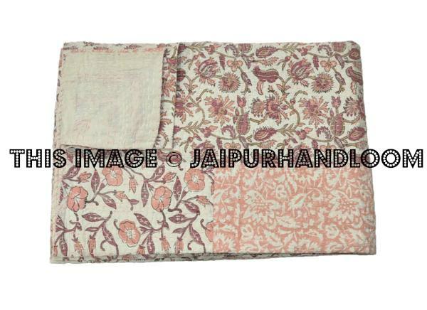 Patchwork Kantha Quilt, Indian Kantha Bedspread Blanket, Bohemian Kantha Bedding, Christmas Gift Indian Quilt, Kantha Throw Sofa Couch Cover