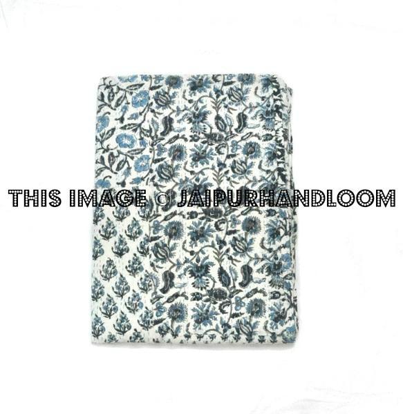 Patchwork Kantha Quilt Throw Blanket Indian Bedspread-Jaipur Handloom