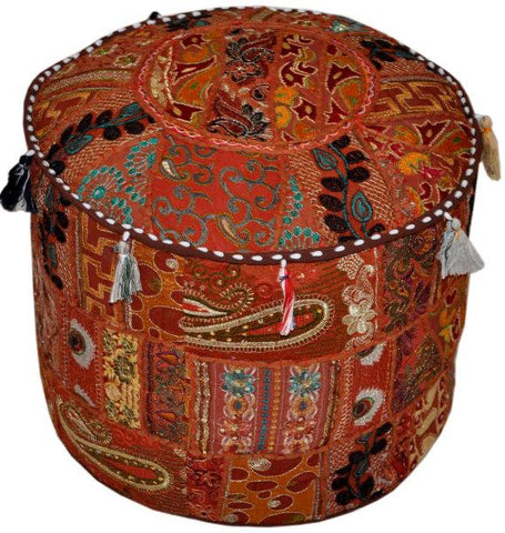 Indian Patchwork Ottomans for sale Jaipur handloom