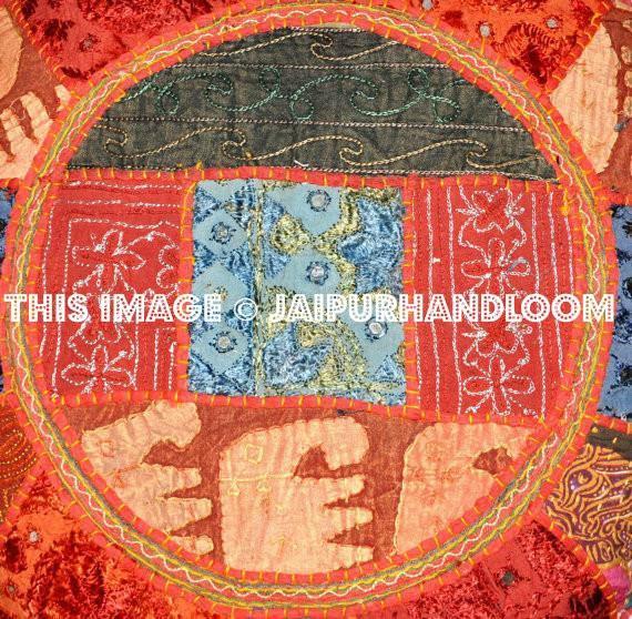 Patchwork Pouf Ottoman Cover Indian Pouf