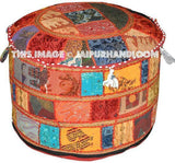 Patchwork Pouf Ottoman Cover Indian Pouf