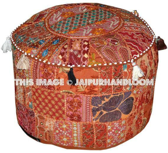 Patchwork Pouf Ottoman | Jaipur Handloom
