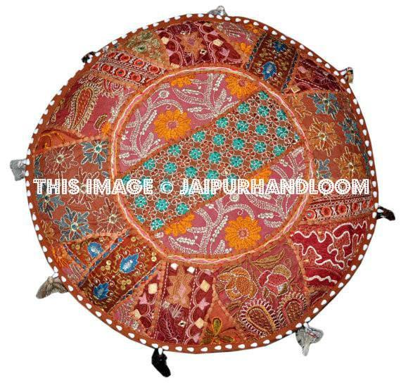 Patchwork Pouf Ottoman | Jaipur Handloom