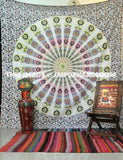 Peacock Mandala Tapestries Bohemian Indian Mandala Bedding Bed sheet-Jaipur Handloom