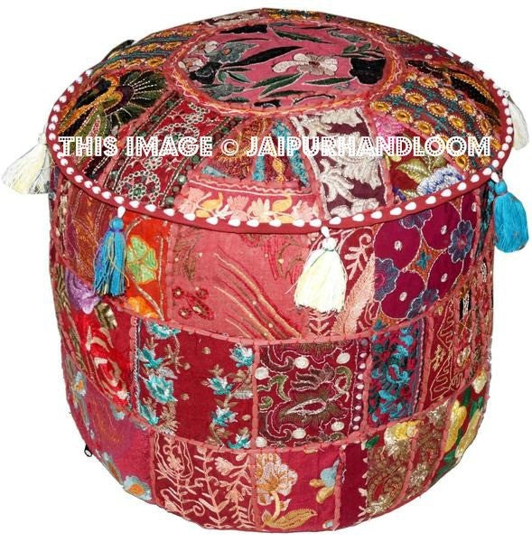Penrith Pouffe - 18X13 inches-Jaipur Handloom
