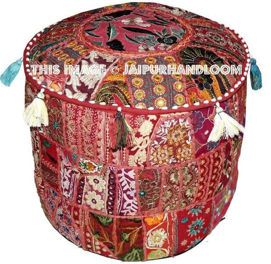Penrith Pouffe - 18X13 inches-Jaipur Handloom