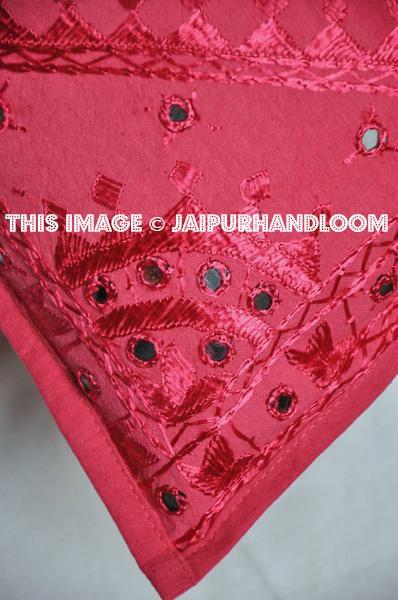 Pink Decorative Mirror Work Pillow Throw Pillow Toss Pillow, Outdoor Pillow Sofa Pillow-Jaipur Handloom