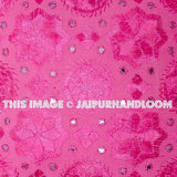 Pink Decorative Mirror Work Pillow cover for couch Pink Throw Pillow Accent PIllow-Jaipur Handloom