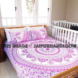 Pink Ombre tapestry Mandala Bedding Cotton Queen Bedspread Hippie Blanket-Jaipur Handloom