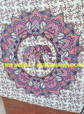 Pink medallion elephant dorm tapestry cheap dorm decor ideas in budget-Jaipur Handloom
