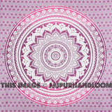 Pink ombre Mandala Tapestry Wall Hanging Queen Ombre Bedding-Jaipur Handloom