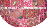Pink pouf Gypsy Bohemian Vintage Patchwork Indian Pouf-Jaipur Handloom