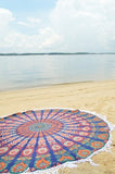 Plum and Bow Blue Multi Bohemian Mandala Roundie Beach Towel-Jaipur Handloom
